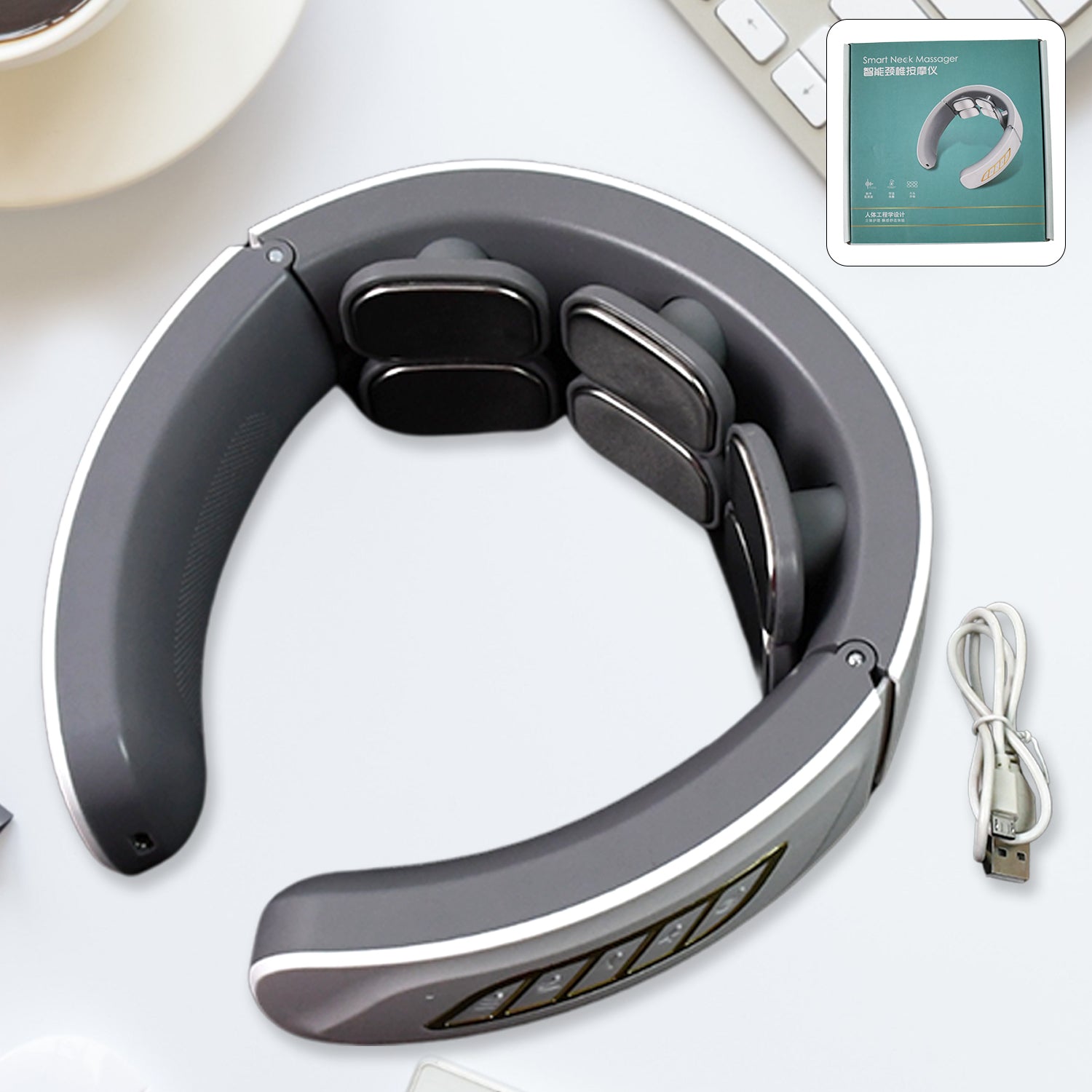 6 Heads Smart Electric Neck and Back Pulse Massager Wireless (1 Pc) 6 Heads Smart Electric Neck and Back Pulse Massager Wireless (1 Pc)